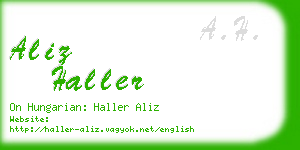 aliz haller business card